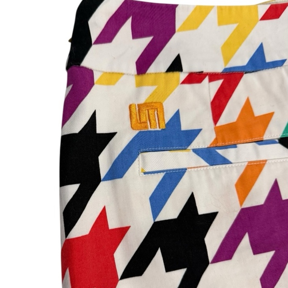 Loudmouth Ladies Multicolor Houndstooth Golf Skirt Size 6 Y2K Retro Stretch Mini - Picture 3 of 6